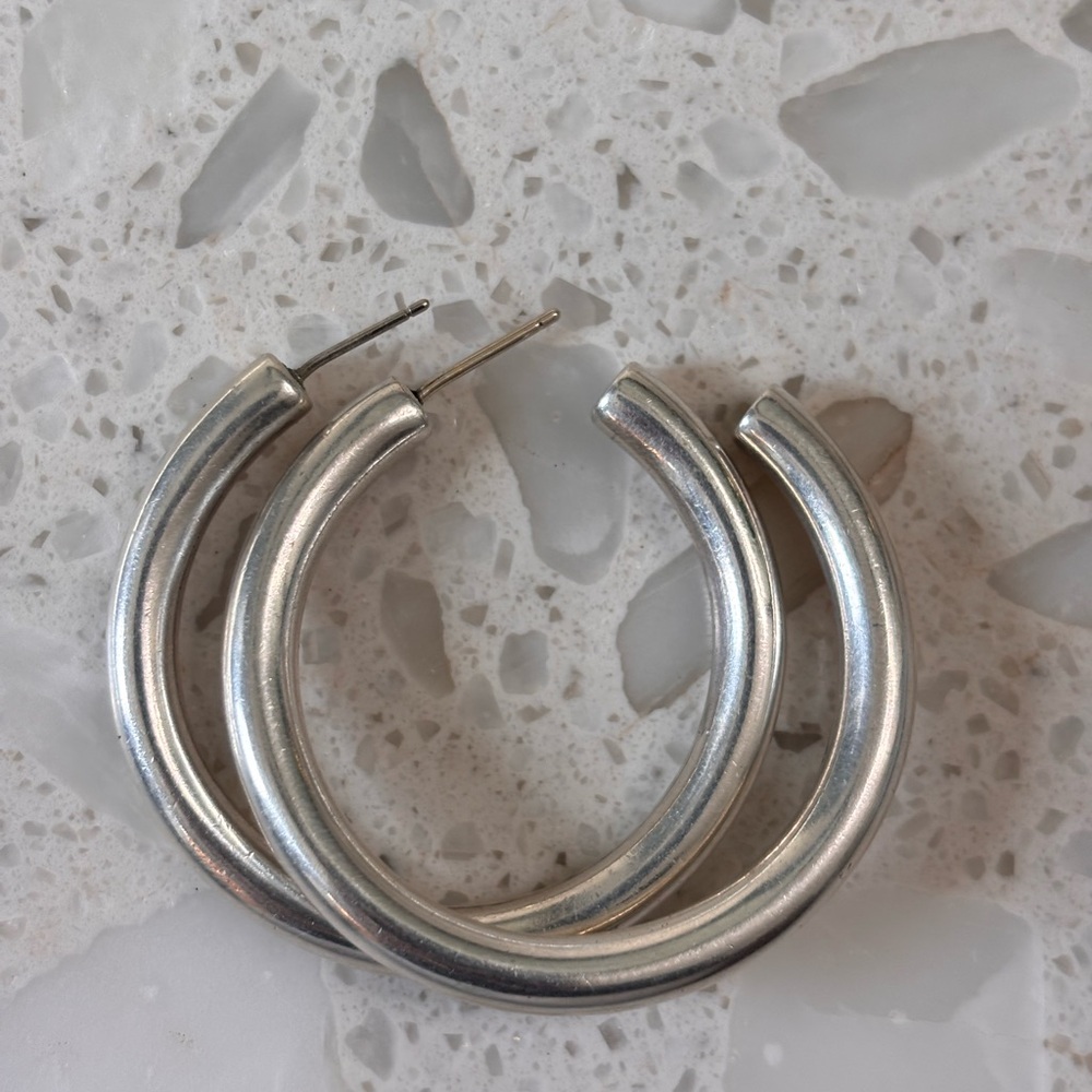 Authentic Tiffany & Co. Sterling Silver Hoop Earrings